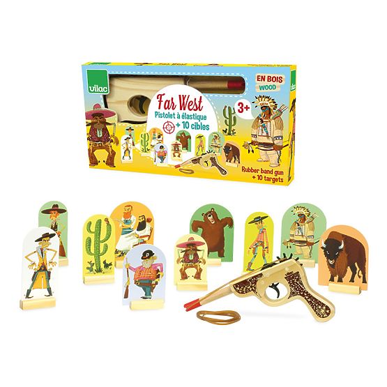 Vilac Wooden western pistol with targets