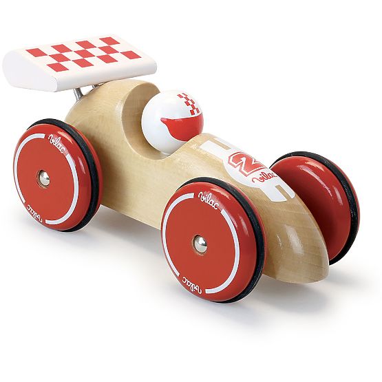 Vilac XL Racing Car Natural with White Wing