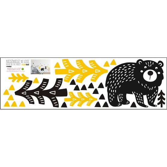 Wall decoration Bear in woods yellow-black