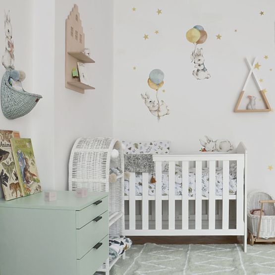 Wall decoration DEKORNIK Happy rabbits white