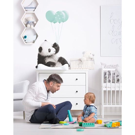 Wall decoration DEKORNIK - panda with mint balloons