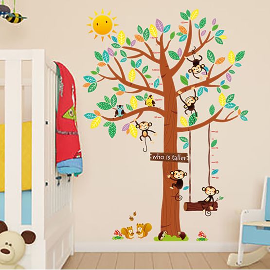 Wall Decoration - Monkeys in a Tree Height Chart