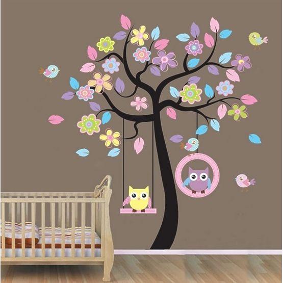 Wall Decoration - Owls on Swings