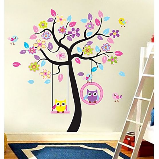 Wall Decoration - Owls on Swings