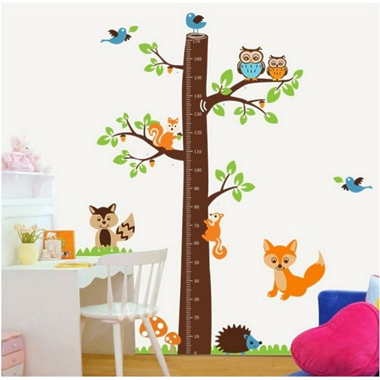 Wall Decoration - Tree with Fox Height Chart