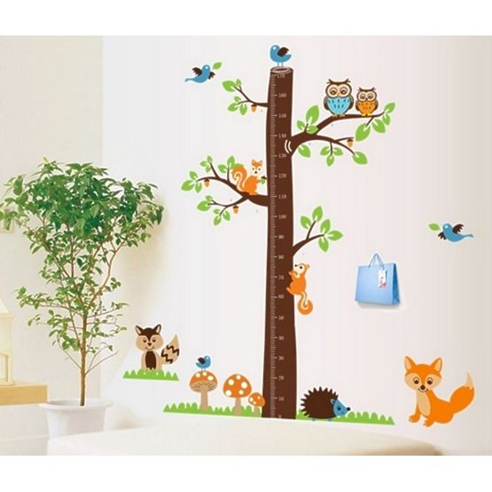 Wall Decoration - Tree with Fox Height Chart