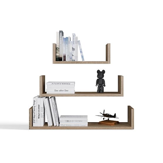 Wall Mounted Shelf MOBI 3P SONOMA OAK