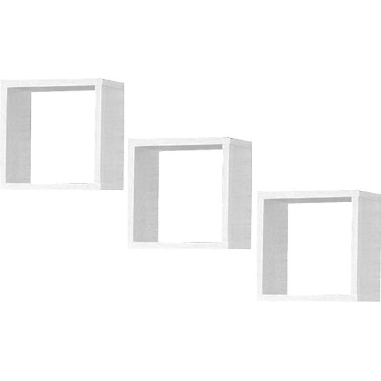WALL SHELF K 25x25cm SET OF 3 WHITE