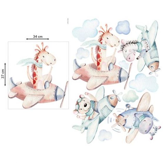 Wall sticker - Animals in airplanes