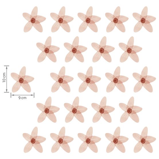 Set of wall stickers - Pink forget-me-nots 23 pcs