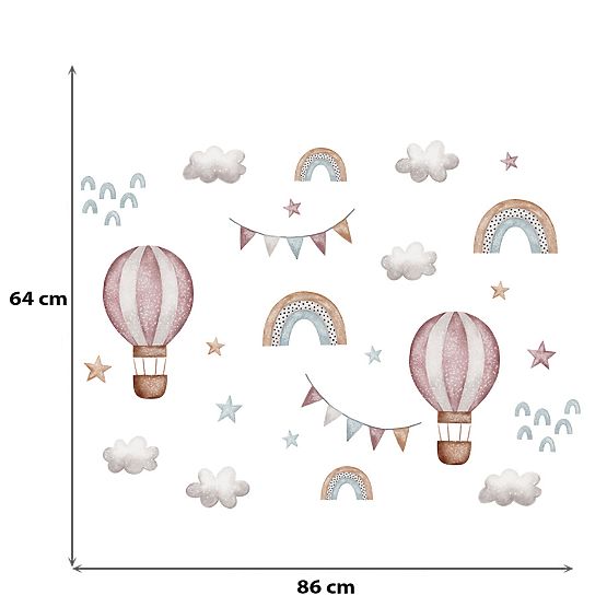 Wall stickers - Balloons and clouds