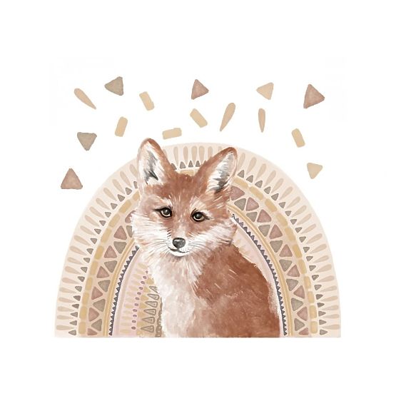 Wall Stickers - Fox on a Rainbow Background