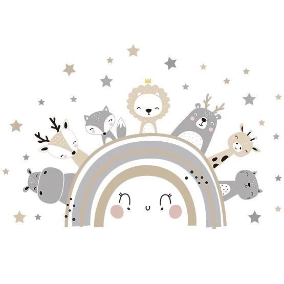 Wall stickers - Rainbow with animals