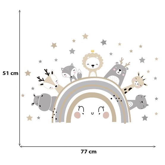 Wall stickers - Rainbow with animals