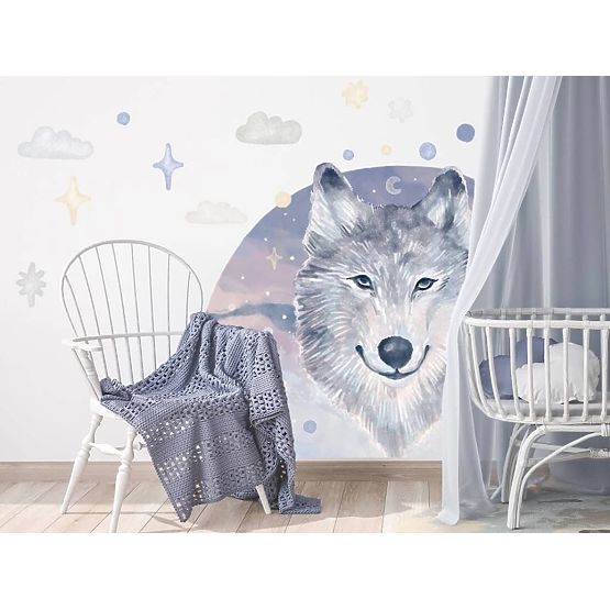 Wall Stickers - Wolf on a Rainbow Background