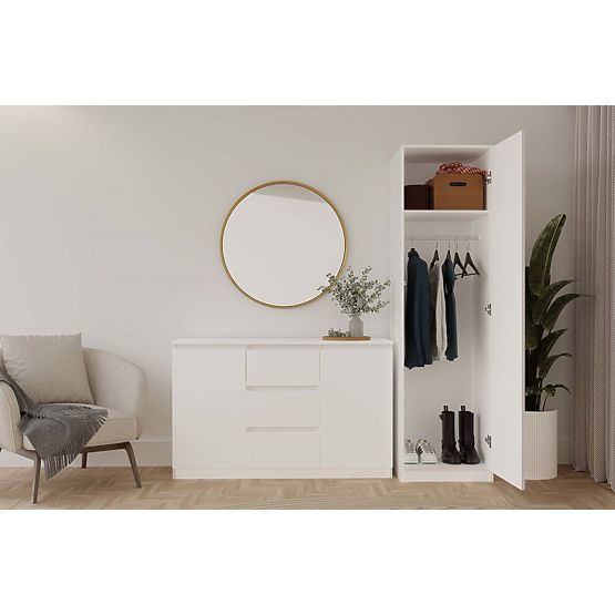 Wardrobe Malwa SD-50 with Mirror WHITE