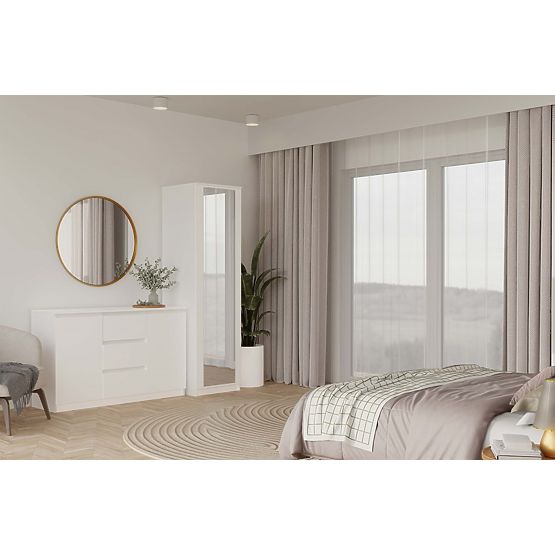 Wardrobe Malwa SD-50 with Mirror WHITE