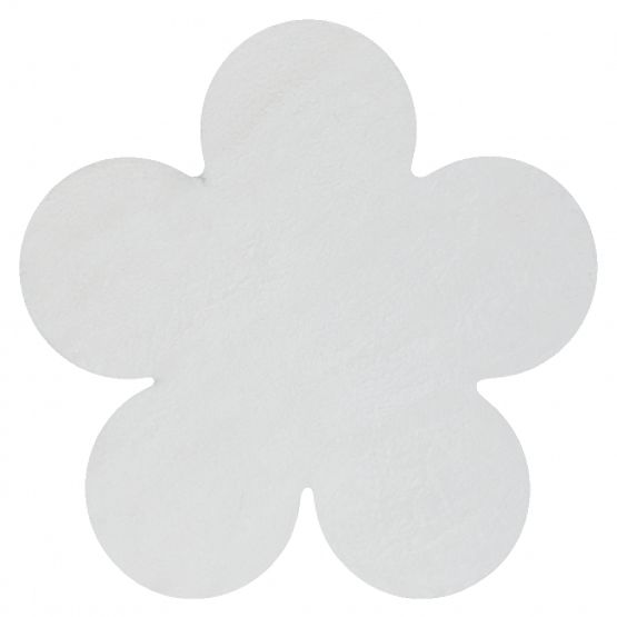 Washable SHAPE 3106 Flower Shaggy Rug - Ivory Plush, Non-slip