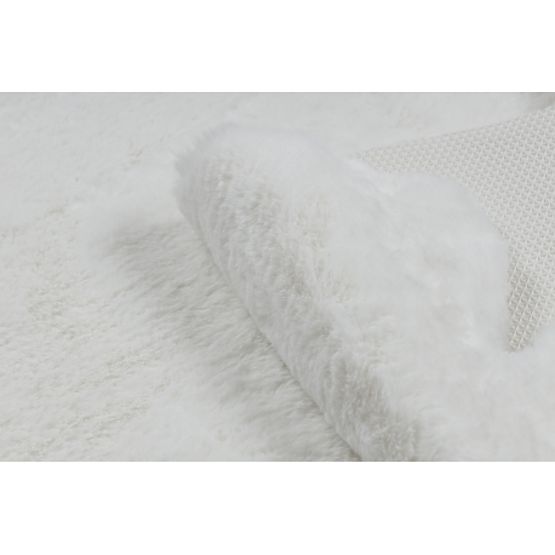 Washable SHAPE 3146 Teddy Bear Shaggy Rug - Ivory Plush, Non-slip