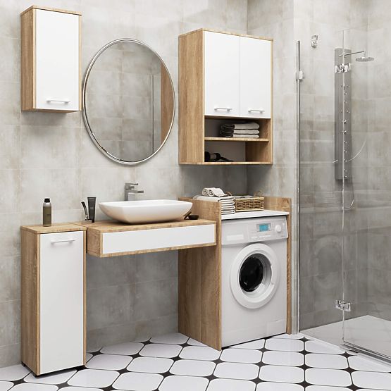 WASHING MACHINE CABINET FIN OAK SONOMA / WHITE