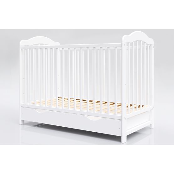 Alek Baby Crib with Removable Bars - White