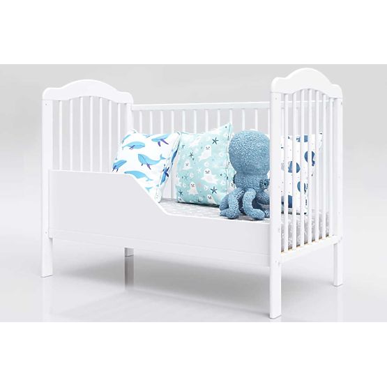 Alek Baby Crib with Removable Bars - White