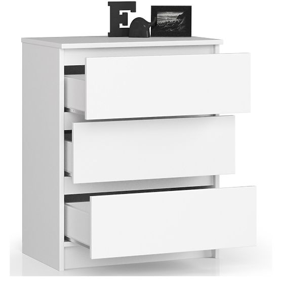 WHITE CHEST OF DRAWERS K60 3 DRAWERS CLP