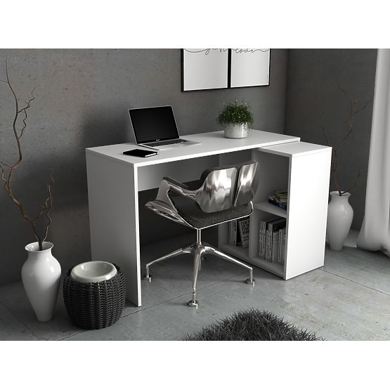 White Writing Desk with Shelf Simply