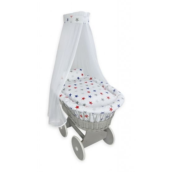 Wicker basket for baby - colors stars