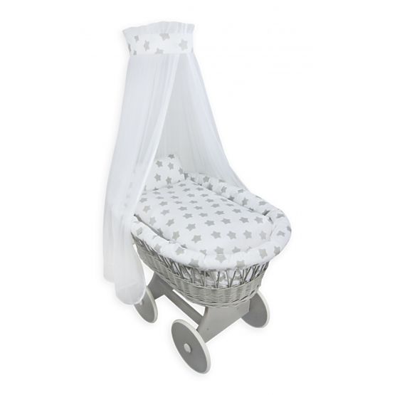 Wicker basket for baby - stars