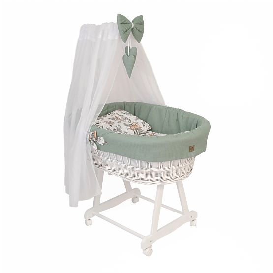 Wicker Cradle with Baby Set - Forest Animals