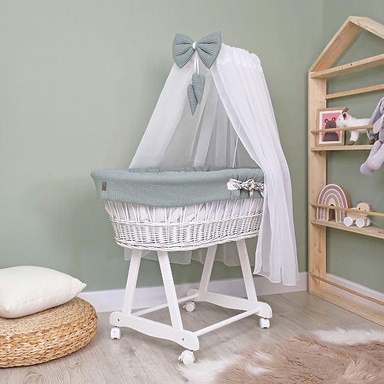 Wicker Cradle with Baby Set - Forest Animals