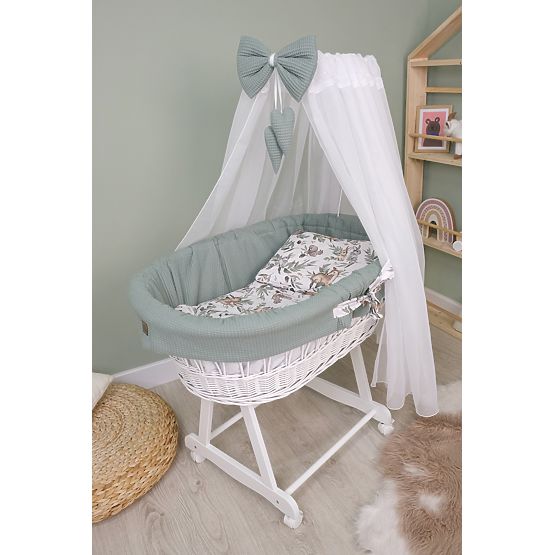Wicker Cradle with Baby Set - Forest Animals