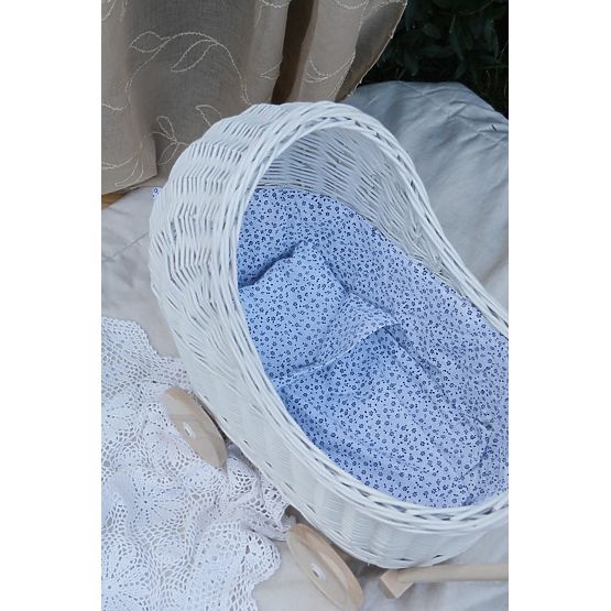 Wicker pram for dolls - white