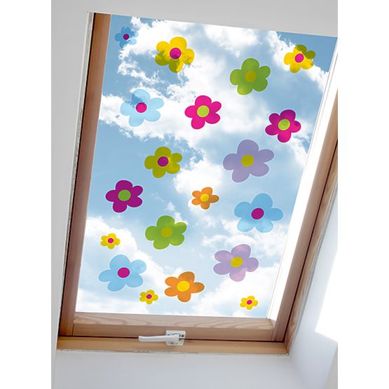Window stickers - colorful flowers - 0,3 m2