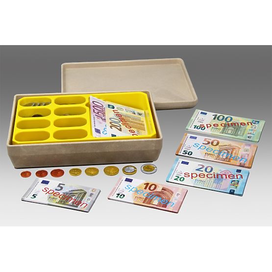 Wissner Cash Register with Euro Banknotes and Coins