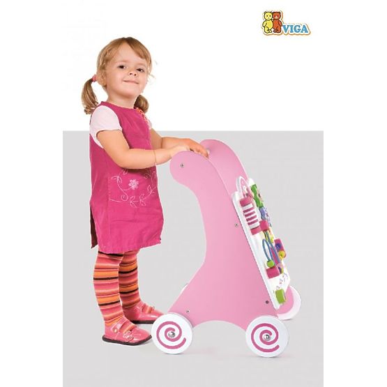 Pink wooden walker