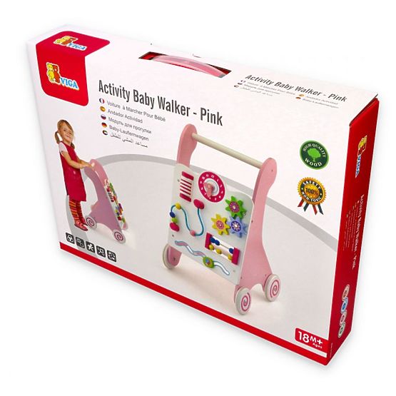 Pink wooden walker