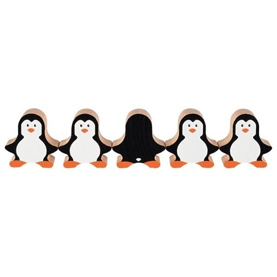 Wooden balance game - penguins
