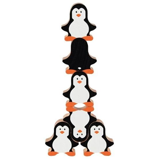 Wooden balance game - penguins