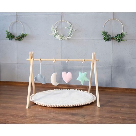 Wooden bar Skandi + game pad - ecru