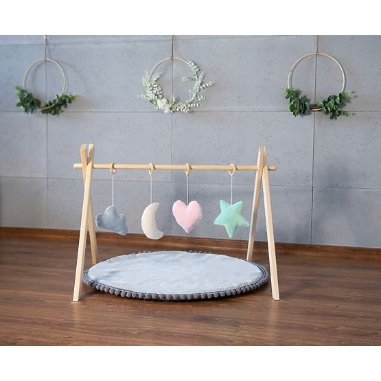 Wooden bar Skandi + game pad - light gray