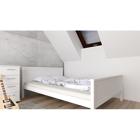 Wooden Bed Ikar 200 x 90 cm - White