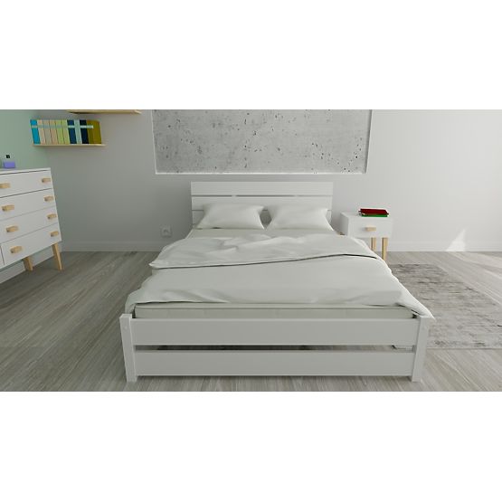 Wooden Bed Max 200 x 120 cm - White