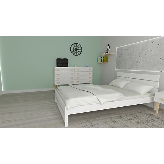Wooden Bed Max 200 x 90 cm - White