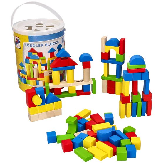 Wooden Blocks in a Bucket 100 pcs