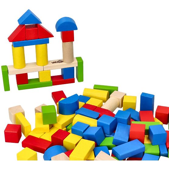 Wooden Blocks in a Bucket 100 pcs