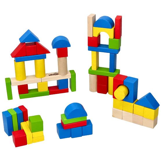 Wooden Blocks in a Bucket 100 pcs