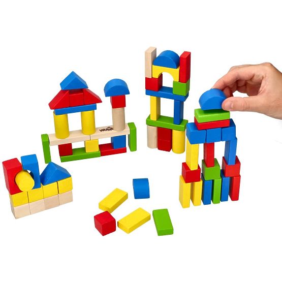 Wooden Blocks in a Bucket 100 pcs
