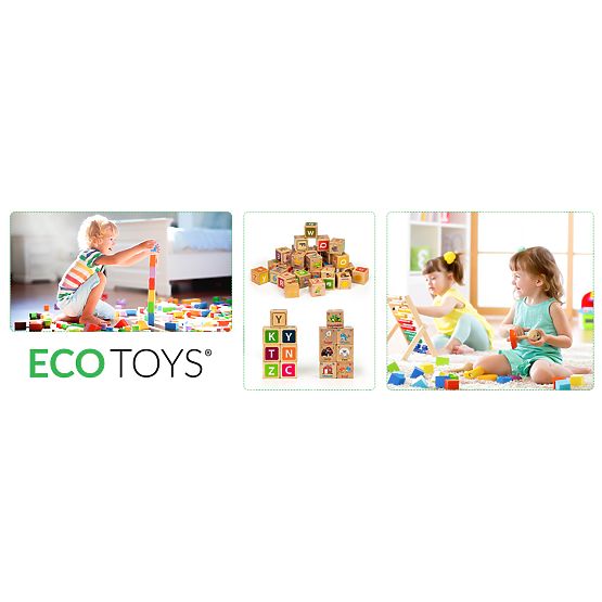 Wooden blocks - letters, numbers and pictures